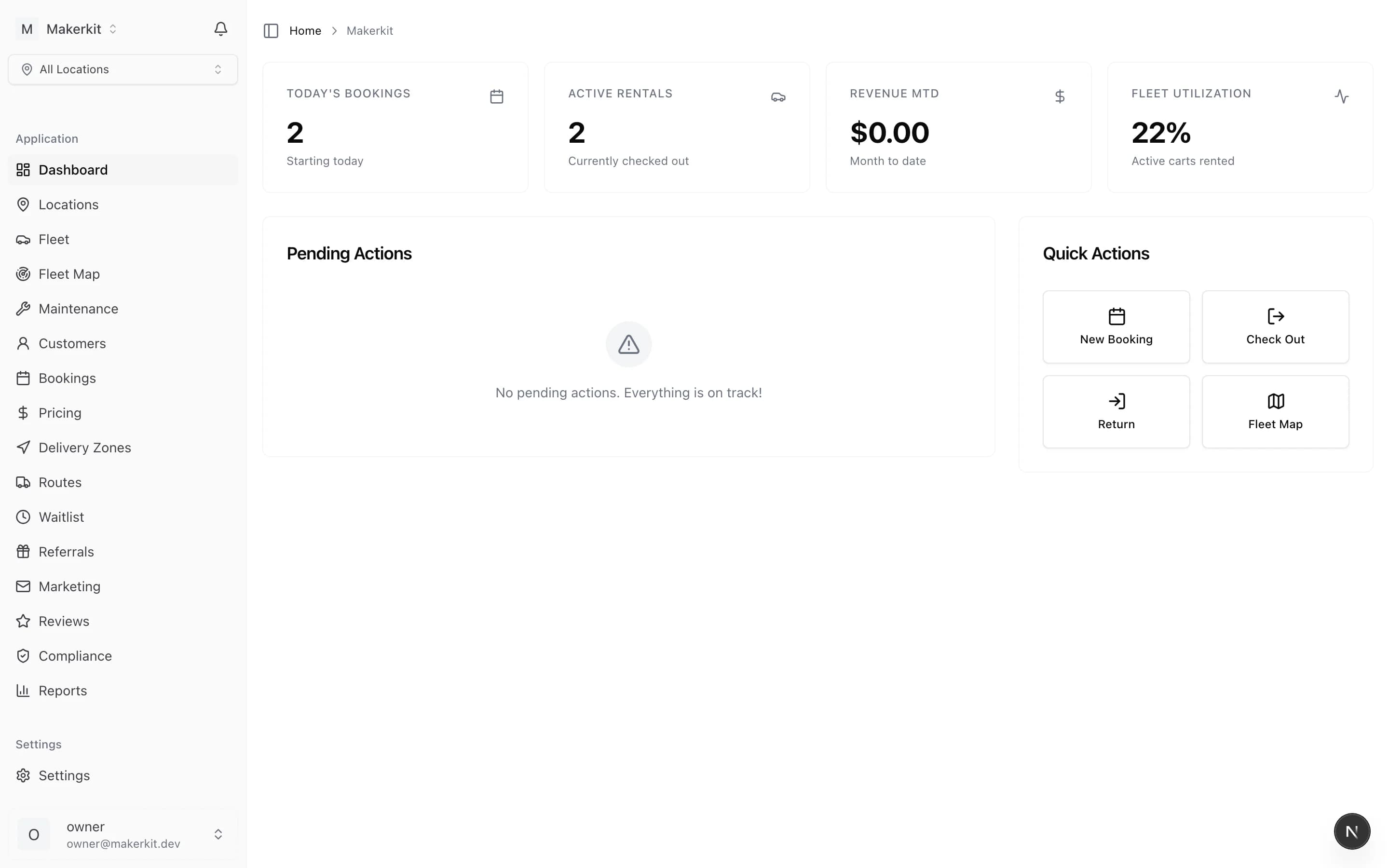 GolfCartOps Dashboard